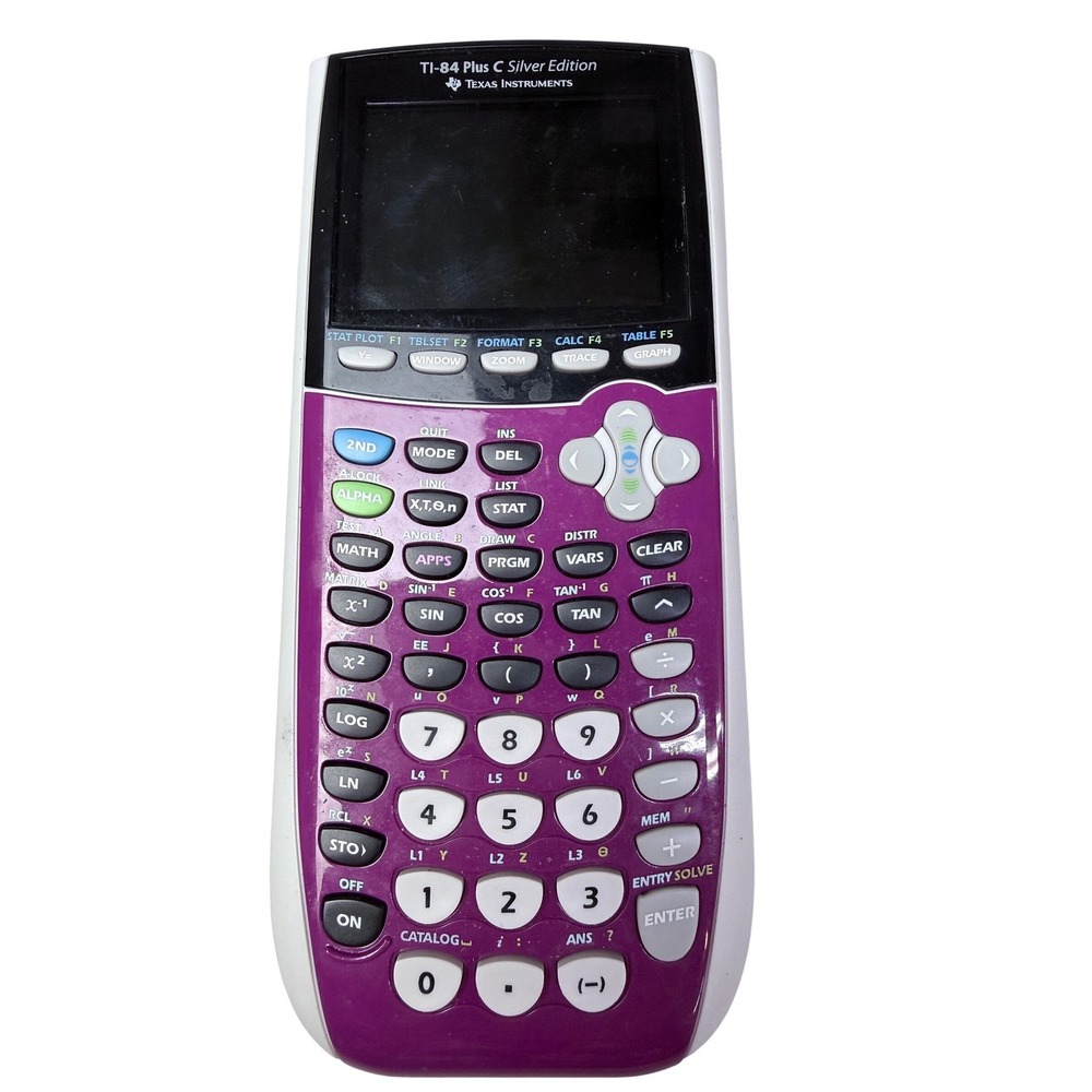 Texas Instruments TI 84 Plus C‎ Silver Edition Graphing Calculator Purple